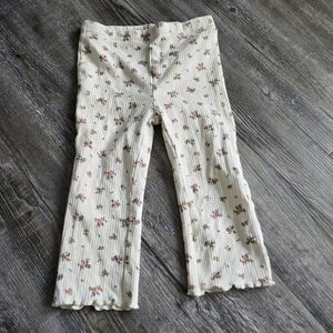 18M Girls Floral Ribbed Pants